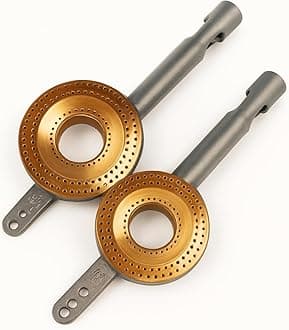 Gas Stove Burner Cap & Bottom Set – Large & Small Size – Heavy Duty Brass Top with Cast Iron Bottom – High Flame Performance – Compatible with Most Gas Stoves – 2 Pcs Combo