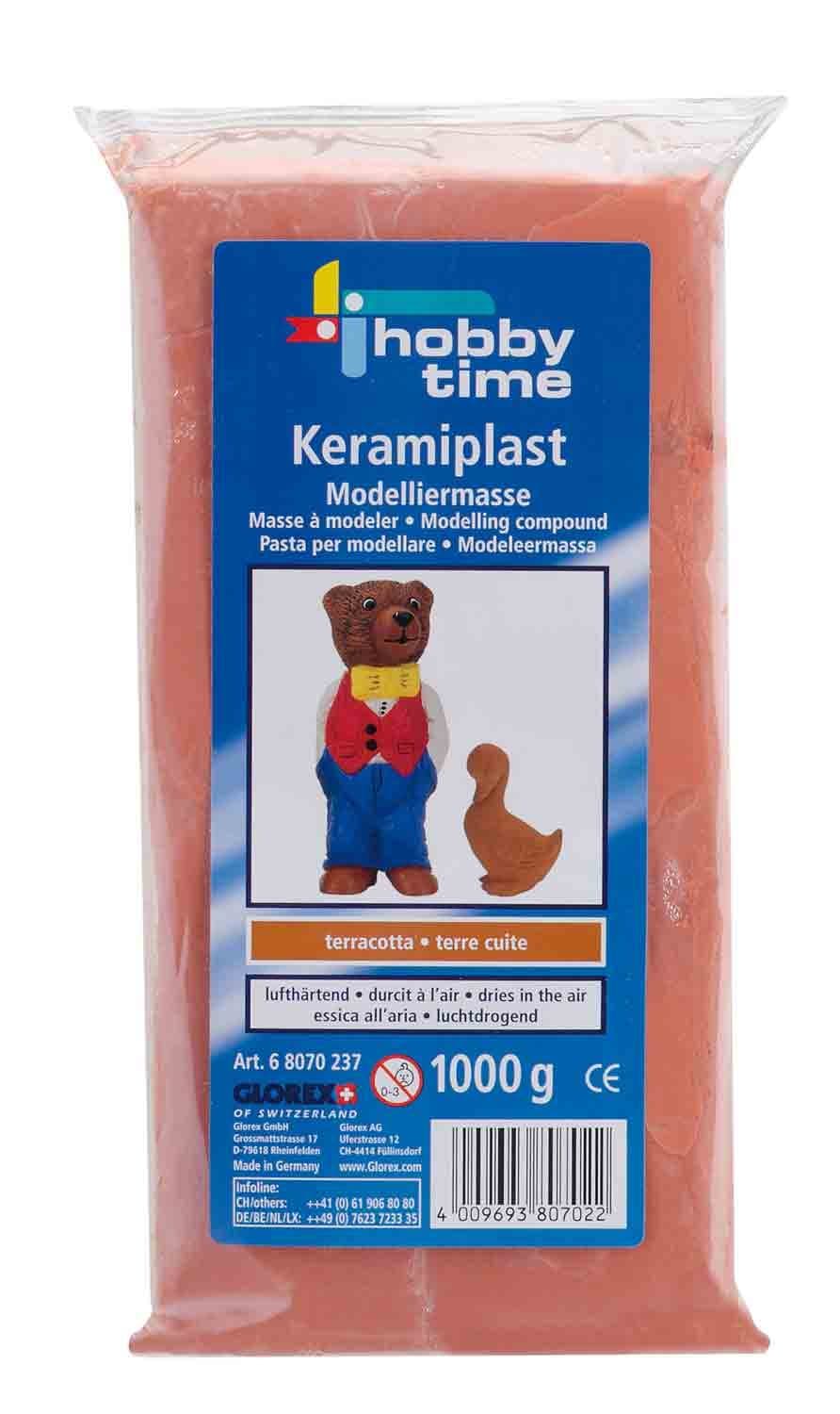 Glorex 68070237 Keramiplast Modelling Compound Modelling Clay, 998 g, Brown, Terracotta, 1000 g
