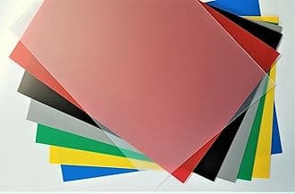 Plastic Sheet Polypropylene Coloured ViPrint Graphic Arts 0.8mm Thick A5 to A2 (Red, A3-420 x 297mm (16.5 x 11.7 in))