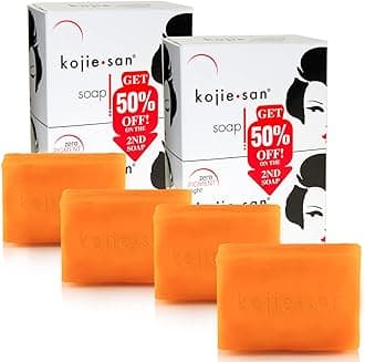 Skin Brightening Soap - Original Kojic Acid, Dark Spot Remover Bar Soap with Coconut & Tea Tree Oil- 135g x 4 Bars