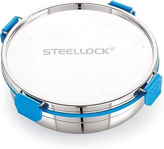 STEELLOCK PRO Stainless Steel Container/Dabba with Steel Lid Airtight for Food Storage, Easy to Carry, Leak Proof and Stackable (SLP-161/1700 ML).