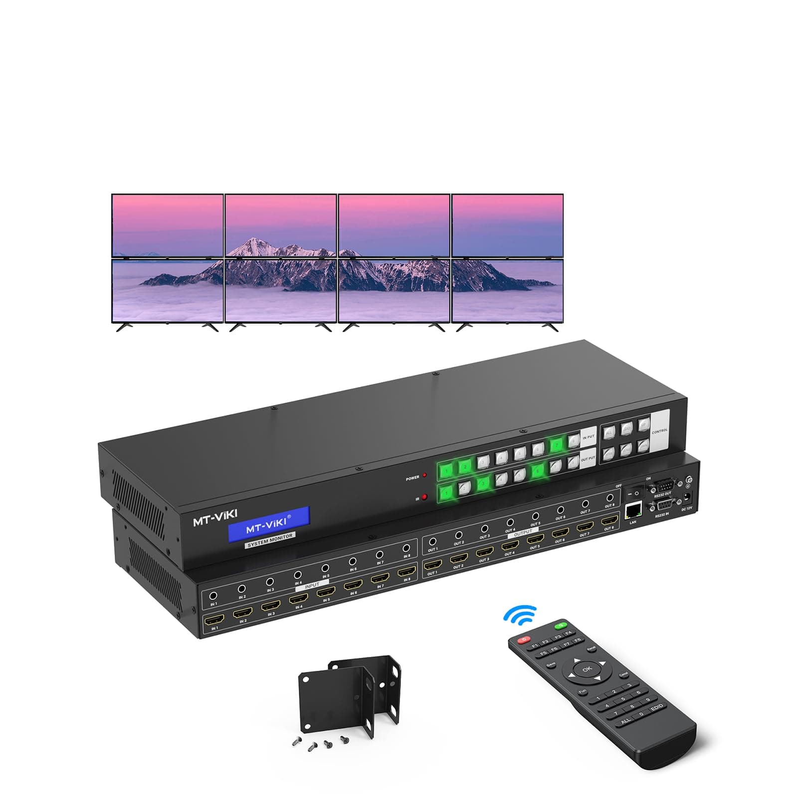 2X4 Video wall controller 8 in 8 out