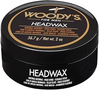 Woody's Headwax Pomade for Men - High Hold Hair Clay, Natural Beeswax Styling Wax, Matte Finish, Flexible Hold, Texturizing Pomade for All Hair Types, 2 oz