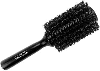 Cortex Professional Boar Bristle Brushes For Women and Men - Round Hair Brush Wooden Handle For All Hair Types (Black 2.4 Inch)