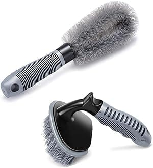 Cleaning Brush Tire Brush for Cleaning Car Wheel Hub Wheel Tire Rim Scrub Brush Hub Clean Wash Useful Brush Car Truck Motorcycle Bike Washing Cleaning Tool Random Colors (2pcs Set)