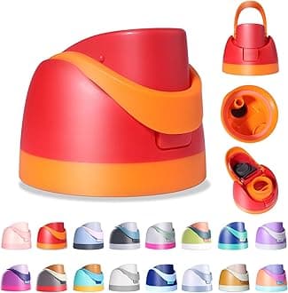 Renyqatt Replacement Lid for Owala Freesip, Compatible with Owala Cup 16oz 24oz 32oz 40oz, One Button Water Bottle Top Lid Replacement Accessory, Leakproof, BPA-Free (Orange Pink)