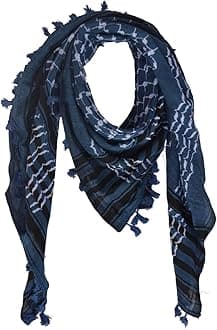 Hirbawi Premium Arabic Scarf 100% Cotton Shemagh Keffiyeh 47"x47" Arab Scarf Made in Palestine, Tabariyya, One size