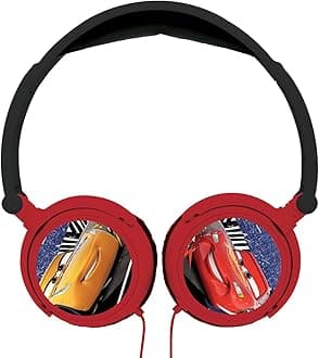 LEXIBOOK, Disney Cars, Stereo Headphones, kids safe volume, foldable and adjustable, red/black, HP010DC