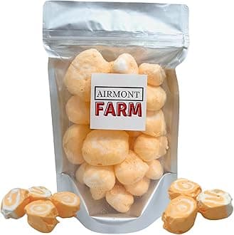 Freeze-Dried Candy Salt Water Taffy 2 oz - Cut To Bite Sized Pieces - Ships In Box - Deliciously Crunchy, Intense Flavor, Lightweight Snack (Orange Cream)