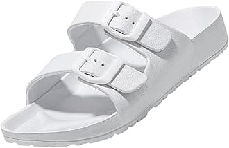 BEMGNAR Men’s Lightweight Comfort Slides Double Buckle Slip-on Adjustable EVA Orthopedic Flat Sandals