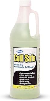90-299 Coil Safe Professional Grade Neutral pH Evaporator and Condenser Coil Cleaner, 1 quart Bottle, Green