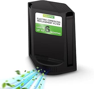 Nutrichef Replacement Composter Filter - Replace Your Nutrichef Electric Kitchen Compost Filter | Optimal Replacement Every 3-6 Months | Easy Installation | Activated Charcoal Refills
