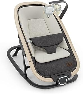 Noah 2-in-1 Baby Bouncer & Rocker - Portable Reclining Chair with Cushion & Toys for Infants 0-9 Months, Charcoal