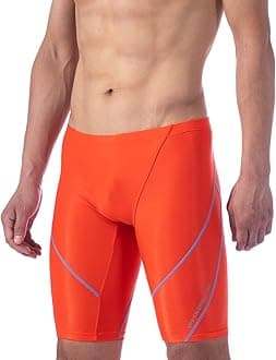 MY KILOMETRE Jammer Swimsuit Mens Solid Swim Jammers Endurance Long Racing Training Swimsuit