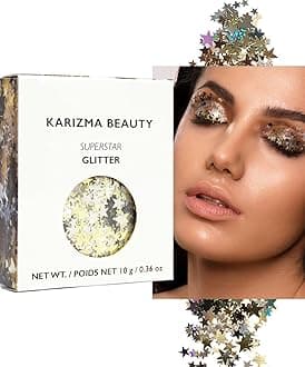 KARIZMA Superstar Glitter. 10g Chunky Face, Hair, Eye and Body for Women. Rave, Festival Accessories, Cosmetic Makeup. Loose Set