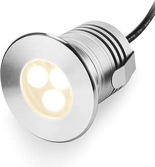 LED Underwater Pool Lights, 3W 12V-24V DC, IP68 Waterproof, Stainless Steel Aluminum, lamp for Inground Swimming Pools Ponds Fountains Steps,Warm White (3000K)