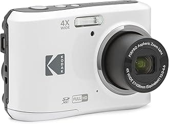 KODAK PIXPRO FZ45-WH 16MP Digital Camera 4X Optical Zoom 27mm Wide Angle 1080P Full HD Video 2.7" LCD Vlogging Camera (White)