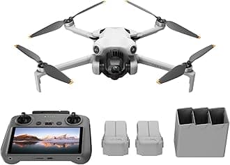 Mini 4 Pro Fly More Combo with DJI RC 2, Drones with Camera for Adults 4K, Under 0.549 lbs/249 g, 3 Batteries for up to 102 Mins Flight Time, Smart Return to Home, Drone for Beginners