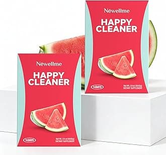 - NEWELLME Happy Cleaner Superfood Powder | Digestive & Gut Health, Prebiotics & Probiotics for Women & Men, Support for Bloating & Regularity, Vegan Sugar-Free, Watermelon Flavor, 28 Sachets (2 Pack)