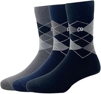 Mens Cotton Ankle Length Socks (Pack of 3) Beige, Navy, Black