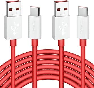 Jelanry 6FT 2-Pack USB Type C Cable for OnePlus 8 Pro, 80W 65W for Supervooc/Warp/Dash-Charging Cable Rapid Data Syncing Fast Charger USB C Cable for OnePlus 15 13 12 12R Open 11 10 8 7T 7 6T, Red