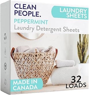 Laundry Detergent Sheets - Laundry Soap - Ultra Concentrated, Recyclable Packaging, Stain Fighting - Peppermint, 32 Pack