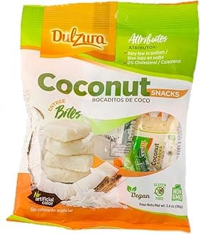 Dulzura Coconut Snacks - Light and Flaky Coconut Treats - 3.4 oz (Pack of 1)