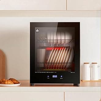 Mesurn Multi-Function Kitchen Cleaning Cabinet, Double Stainless Steel Dish Rack, Large-Capacity Disinfection Cupboard