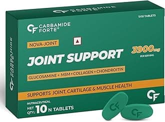 Carbamide Forte Glucosamine & Chondroitin MSM - Joint Support Supplement with Vitamins - 3900mg Per Serving – 10 Tablets