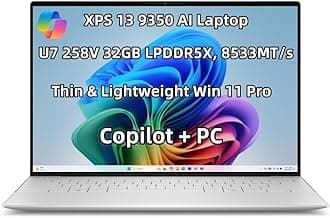 New XPS 13 9350 Powerful AI Copilot+ Laptop 13.4 inch FHD+ Ultra 7 Processor 258V Series 2 32GB LPDDR5X, 8533MT/s RAM 2TB SSD Webcam USB-C Backlit Keyboard Fingerprint WiFi 7 Thunderbolt 4 Win 11 Pro