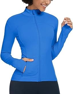 QUEENIEKE Womens Running Jackets Athletic Workout Scrub Jacket Track Full Zip Up Gym for Women Yoga Top