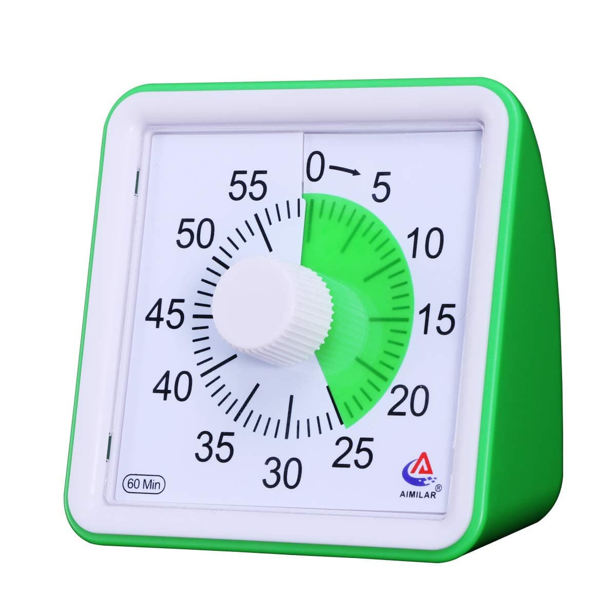 60 Minute Visual Timer - Silent Timer Time Management Tool for Classroom or Meeting Countdown Clock for Kids and Adults Green