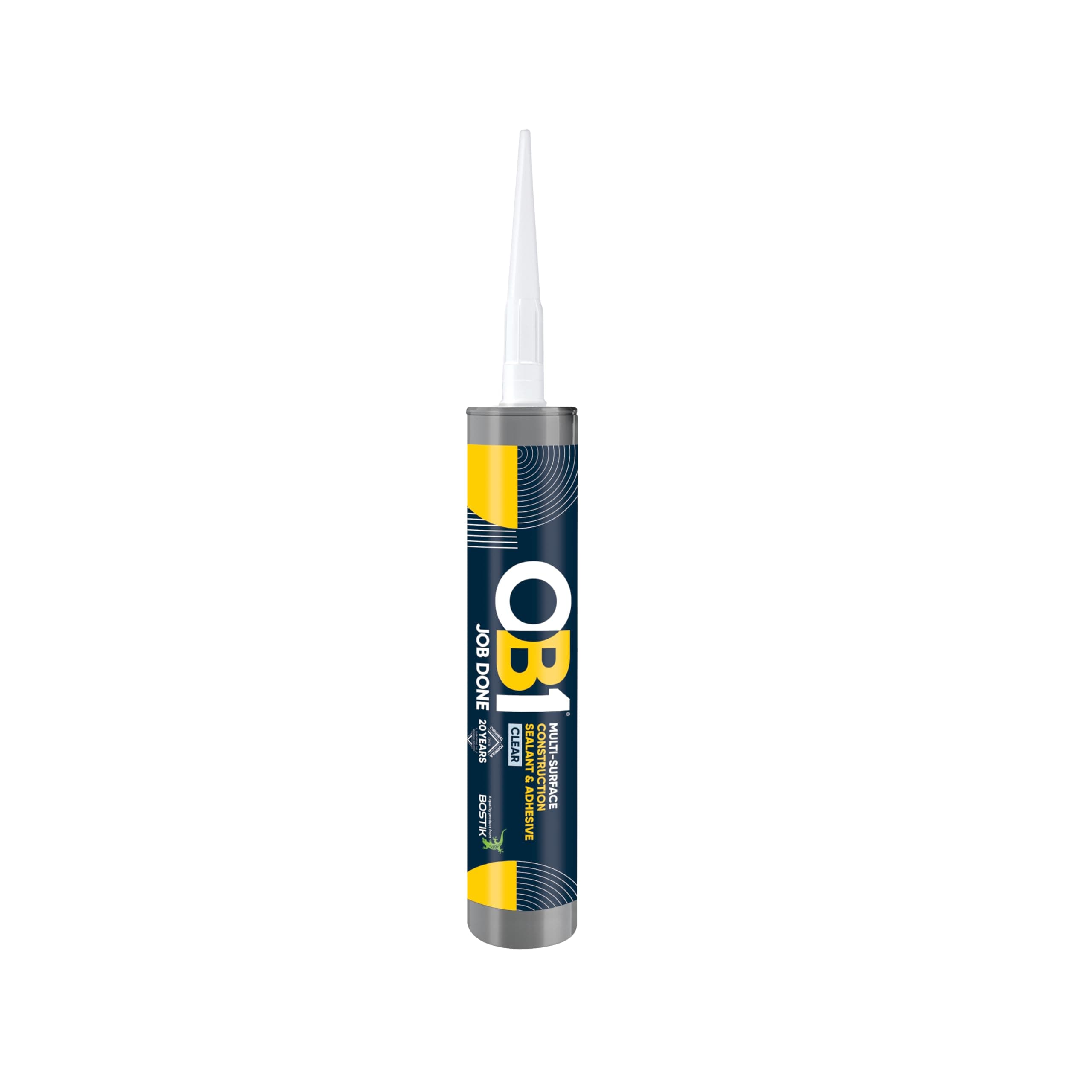 OB1 Clear Multi-Surface Construction Sealant & Adhesive - Hybrid Technology - Excellent Chemical Resistance - Water Resistant - Weather Resistant - Food Safe - 290ml