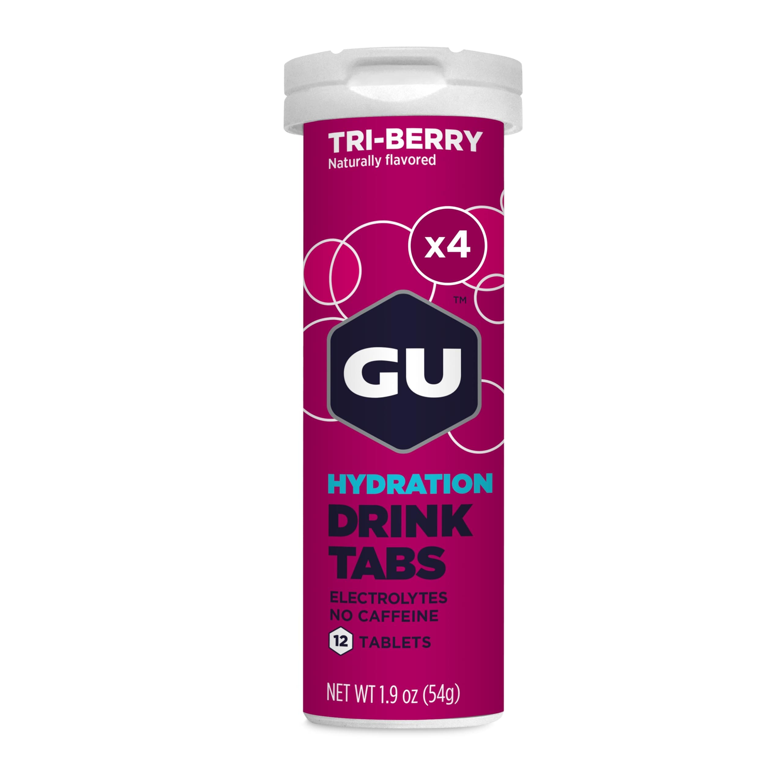 GU Energy Hydration Electrolyte Drink Tablets, (Tri-Berry, 4-Count)