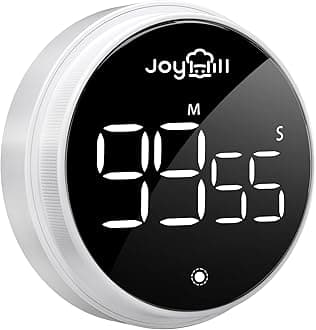 JOYHILL Timers, Timer for Kids, Digital Kitchen Timer Magnetic with Large LED Display, Volume Adjustable Countdown/up Clock for Cooking, Teaching, Classroom Study, Fitness and Oven（White）