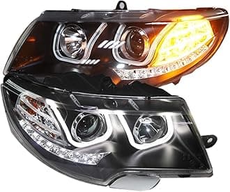 Generic 2009 to 2013 Year for Skoda Superb LED Head Lamp Angel Eyes U Style LD