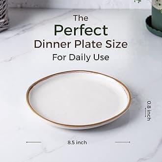 AmorArc Ceramic Plates Set of 6, 8.5 Inch Handmade Reactive Glaze Stoneware Plates set for Dessert, Salad, Appetizer, Small Dinner Plates, Microwave & Dishwasher Safe, Scratch Resistant
