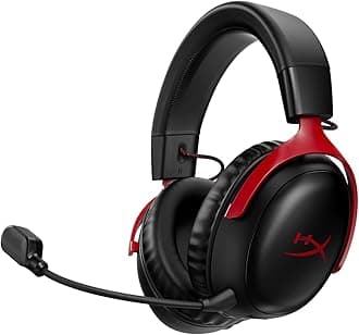 77Z46AA Cloud III Wireless Gaming Headset, DTS Headphone with X Spatial Audio, 53 mm Drivers, Cloud II Comfort, Black-Red, PC, PS5, PS4, Xbox Series, Nintendo Switch, Mobile