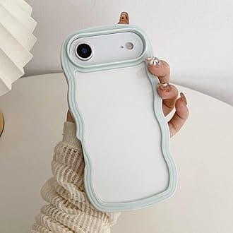 QLTYPRI Compatible with iPhone Air Case, Cute Curly Wave Frame Clear Case for Girls Women, Transparent Soft Silicone TPU Bumper Shockproof Protective Phone Cover for iPhone Air - Light Blue