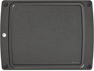 All-In-One Cutting Board with Non-Slip Feet, 17.5" x 13", Slate/Black