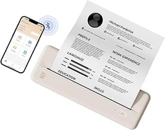 HPRT Portable Travel Printers MT810 - Thermal Inkless Home Use Compact Printer - Paper Rolls Mobile Printing for Car & Office - Bluetooth Wireless Printer Compatible with iOS Android Phone & Laptop