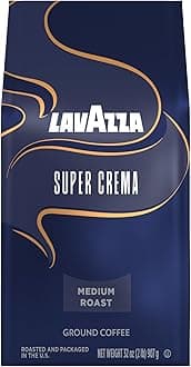 Super Crema Ground Coffee, Medium Roast, Arabica and Robusta Blend, 32 oz Bag (Pack of 6)