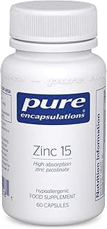 Zinc 15 - Zinc Picolinate 15mg - Highly Absorbable Hypoallergenic Immune System Supplement - Fertility Supplement - Hair, Skin & Nails - 60 Vegetarian Capsules