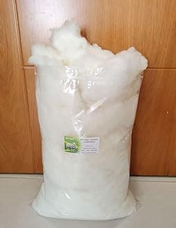 iMongol- Carded Lambs Wool for Felting, Toy Stuffing,Needle Felting Wool Stuffing for Knitted Toys, Super Clean, Natural White, Fineness 19um (1lb)