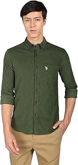 U.S. POLO ASSN. Men Cotton Solid Tailored Fit Shirt