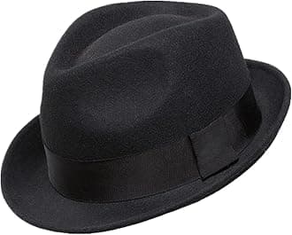 Men's Wool Felt Winter Hat Short Brim Fedora Hat
