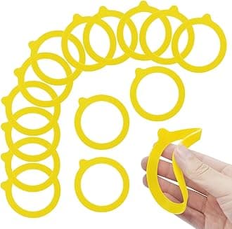 12 Pieces Silicone Replacement Gasket for Jars, Airtight Rubber Seals Rings, Leakproof Silicone Gasket Sealing Rings for Mason Jars, Elastic and Fits Most Sizes (Yellow)