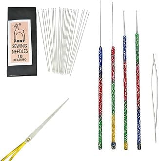 - Embroiderymaterial Embroidery Aari & Zardosi, Beading & Jewelry Making Needle Combo – 31 Pieces, 4 Types for Hand Embroidery, Beading, Mukaish & Jewelry Projects