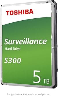 TOSHIBA S300 5TB Surveillance 3.5” Internal Hard Drive – CMR SATA 6 Gb/s 5400 RPM 128MB Cache - HDWT150UZSVAR