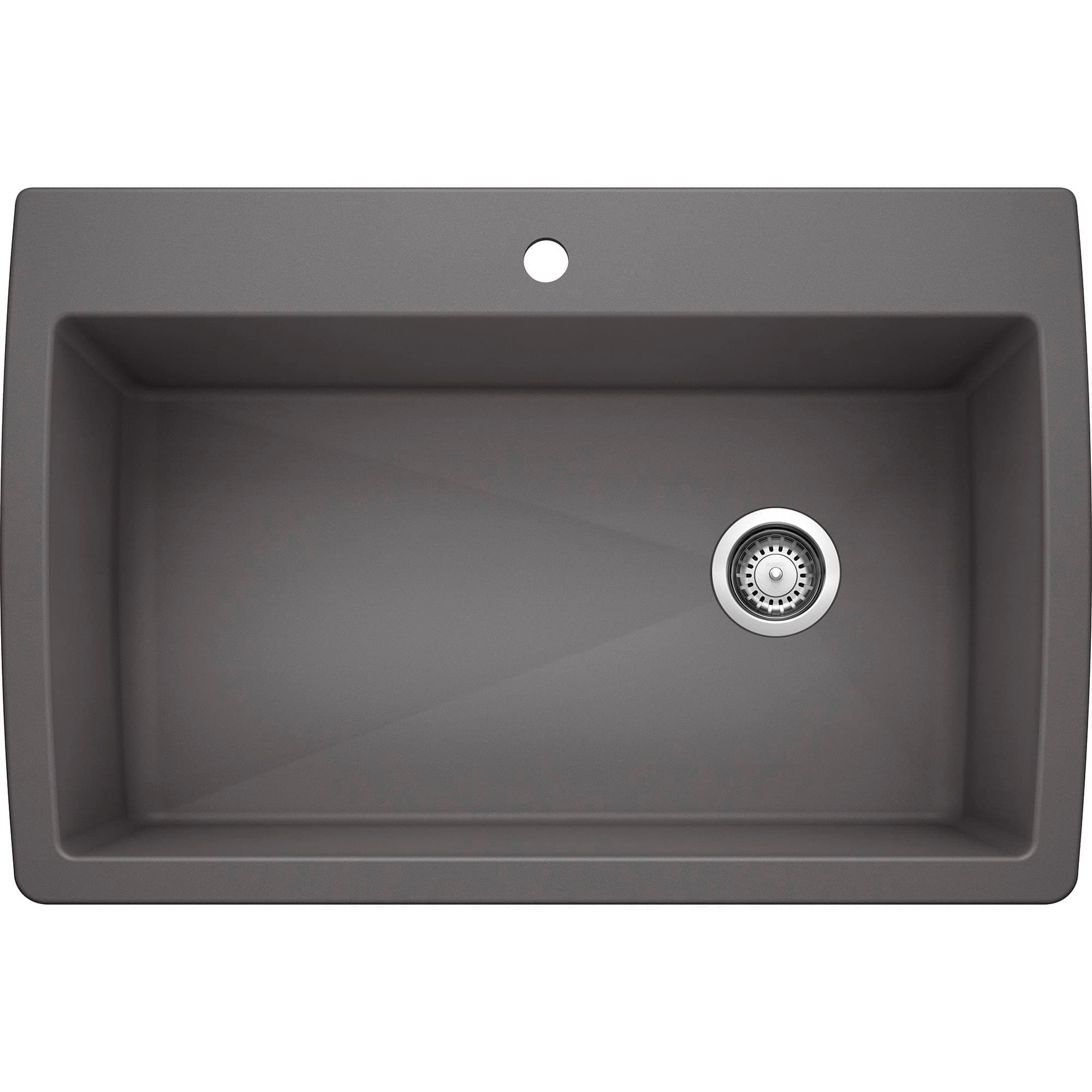 441467 Diamond Super Single Silgranit Drop-in or Undermount Kitchen Sink, 33.5" X 22", Cinder